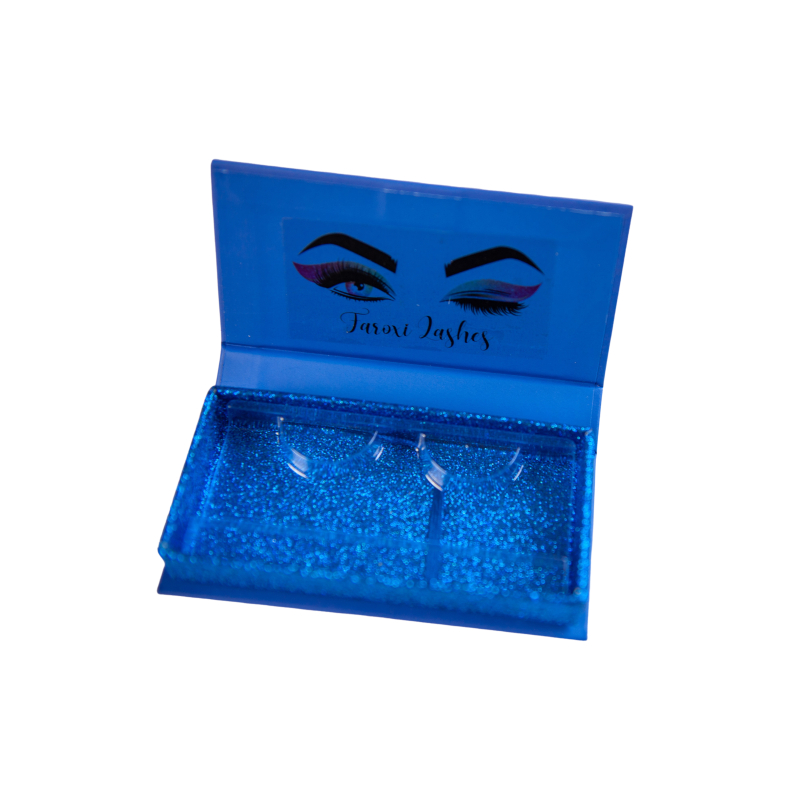 Eyelash storage box - Blue with print - 15235